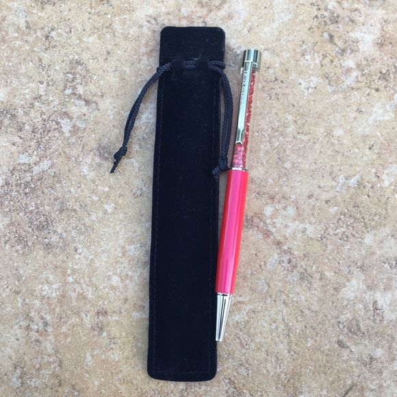 Swarovski, Crystalline Ballpoint Ink Pen Rose Fuchsia with Black Pouch - Picture 1 of 6
